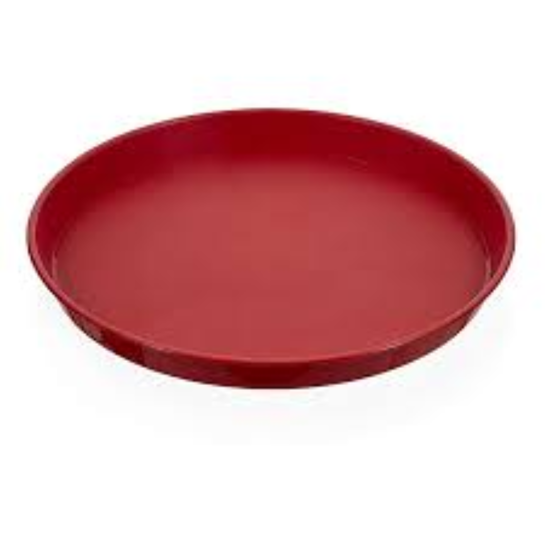 F612 ELG003 TRAYS ROUND RED 33X33X2CM